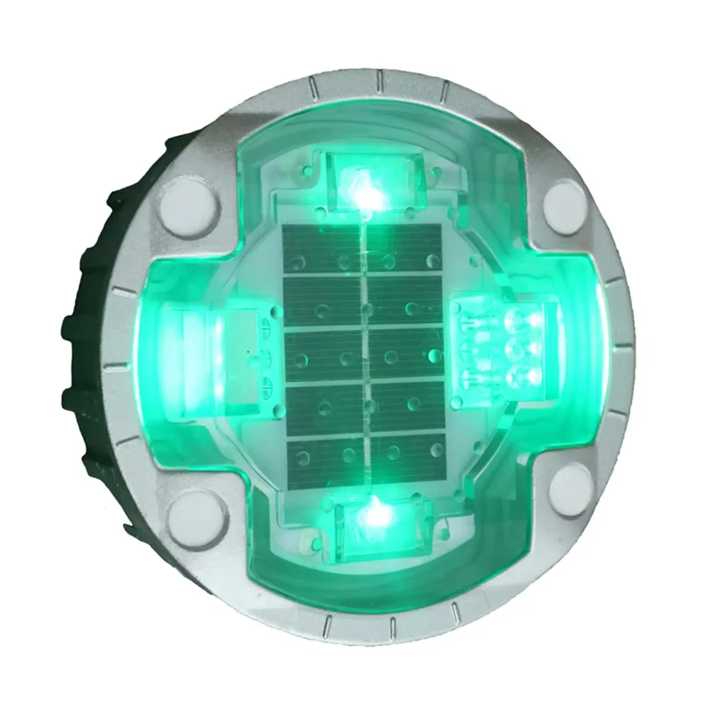 

120mm Solar LED Road Stud Light - Round Embedded Flashing Marker for Driveway, Pathway & Traffic Safety (IP68 Waterproof)