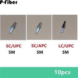 ceramic ferrule SC LC 10pcs Singlemode SC/APC optical fiber ferrule for connector 125um-127um SM with metal holder P-fiber