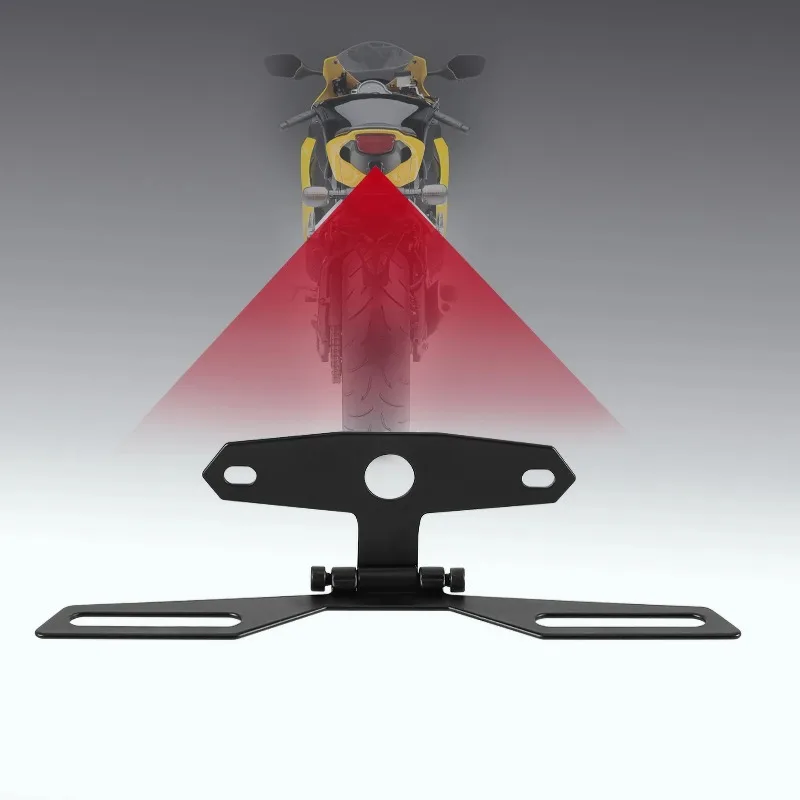 

Motorcycle Tail License Plate Light Bracket Adjustable Folding License Plate Holder Metal Bracket