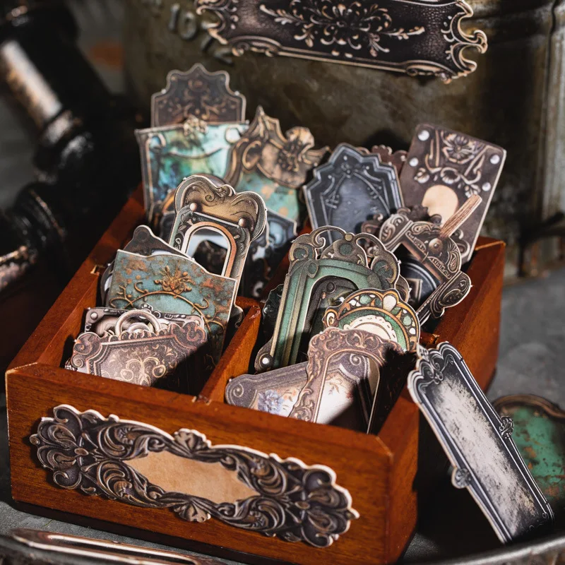 20 Pcs/pack Antique Metal Label Series Decorative Sticker Collage Scrapbooking Label Diary Album Journal Planner