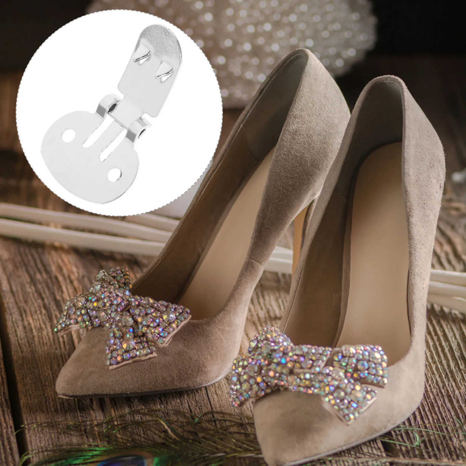 

10Pcs Stainless Steel Flat Shoe Clips DIY Blank Metal Findings Secure Hold Perfect for Shoe Purse Accessories Decoration