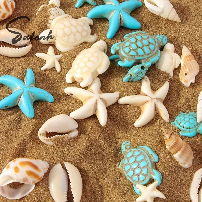 70PCS Multicolor Ocean Series Turtle Bead Charms for DIY Jewelry Making Bracelets, Necklaces, Earrings Annimal Collection