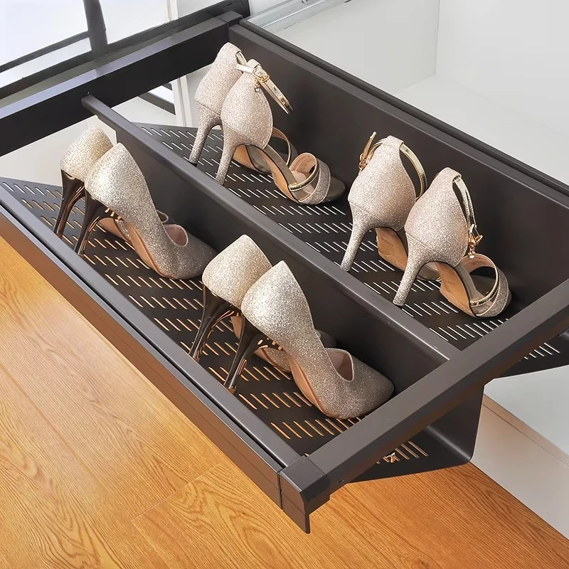 Furniture Wardrobe Accessories Shoe Storage Box Pull Out Sliding Shoe Rack