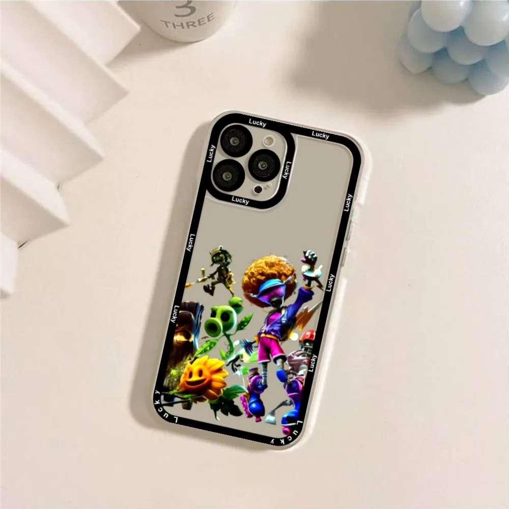 เคสโทรศัพท์เกม P-Plants vs Z-Zombies สำหรับ iPhone 11 12 13 14 15 16 PRO MAX XS x XR 7 8 plus SE 2022นิ่มกันกระแทก