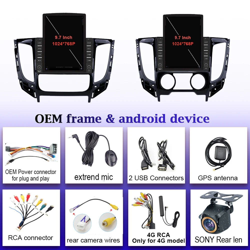 راديو سيارة أندرويد 9.7 بوصة لميتسوبيشي تريتون L200 2015-2019 نمط عمودي شاشة تسلا الملاحة نظام تحديد المواقع مشغل وسائط متعددة #6