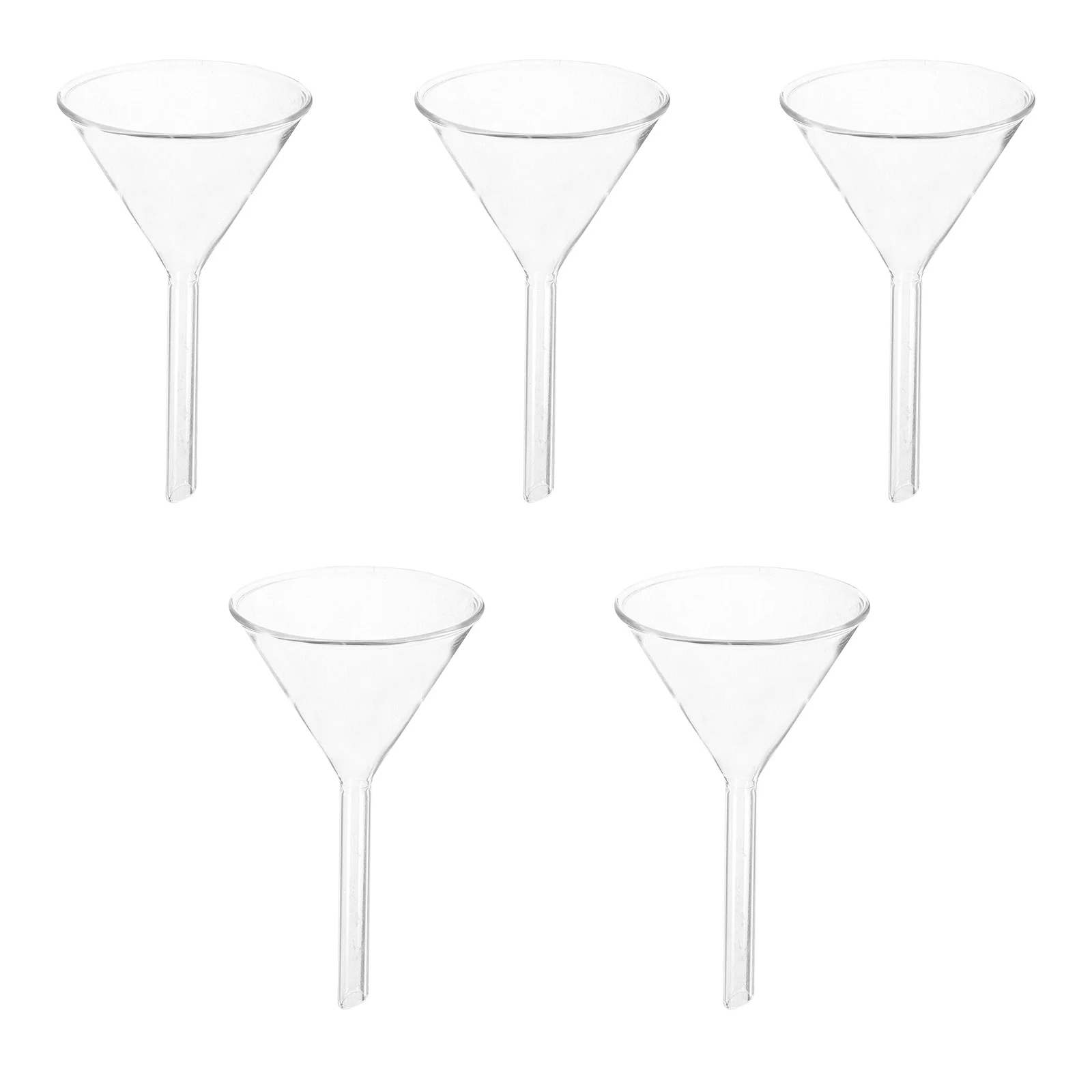 

5Pcs Glass Funnel Labware Analytical Chemistry Feeding Tool Fine Workmanship Lightweight Easy to Carry 60Mm Triangle Funnel