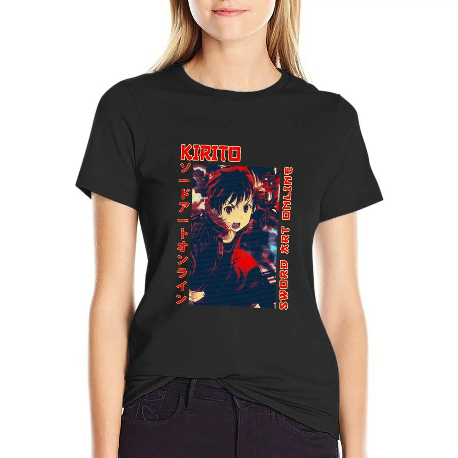 

Футболка Kirito Sword Art Online, летний топ, женская футболка в стиле аниме-тяжеловесы