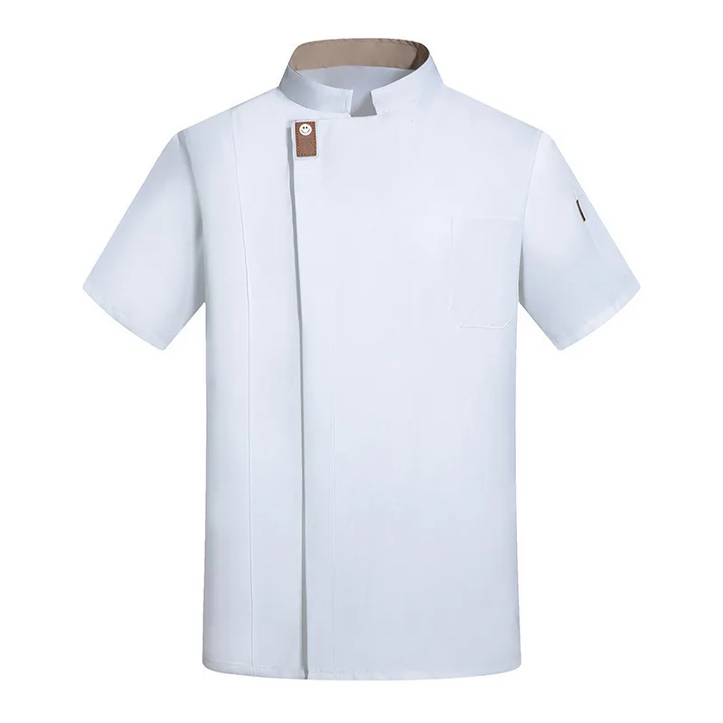 Short-sleeved Chef Overalls Breathable Restaurant Catering Baking Cafeteria Canteen Kitchen Men and Women Overalls