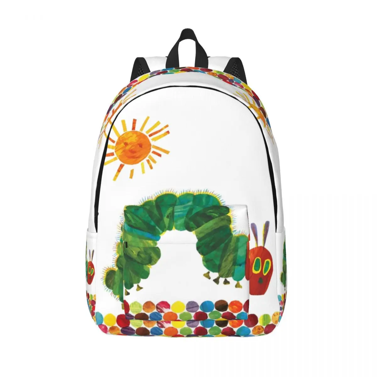 The Very Hungry Caterpillars Sun Fashion Backpack Outdoor Student Work Cartoon Book Daypack for Men Women College Shoulder Bag