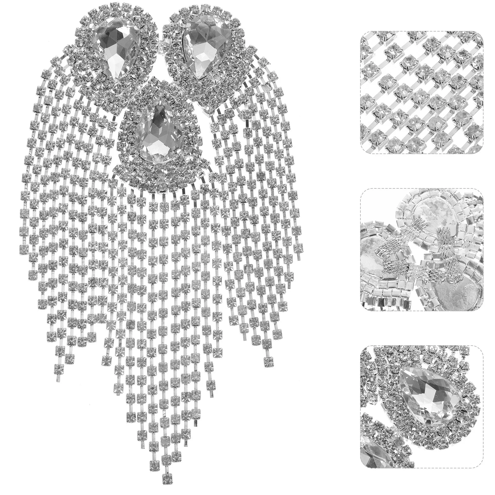 

1 Piece Alloy Crystal Decorative Patch for Clothing Shoes Handbag DIY Ornament Brooch Applique Tassel Sewing Decor Garment