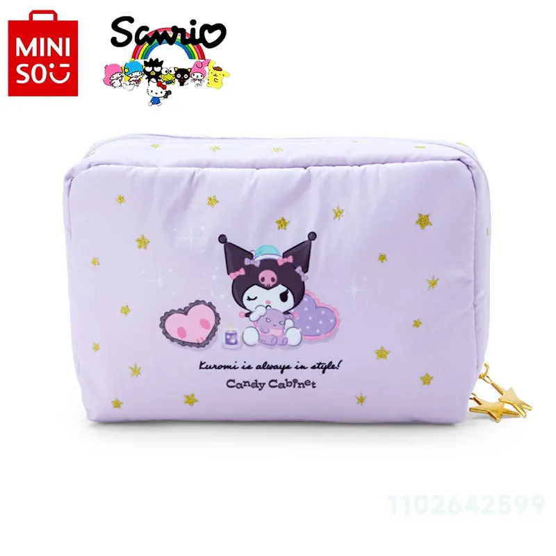 

Miniso Kuromi новая косметичка мультяшная Милая женская косметичка Роскошная брендовая модная водонепроницаемая сумка для хранения высокого качества