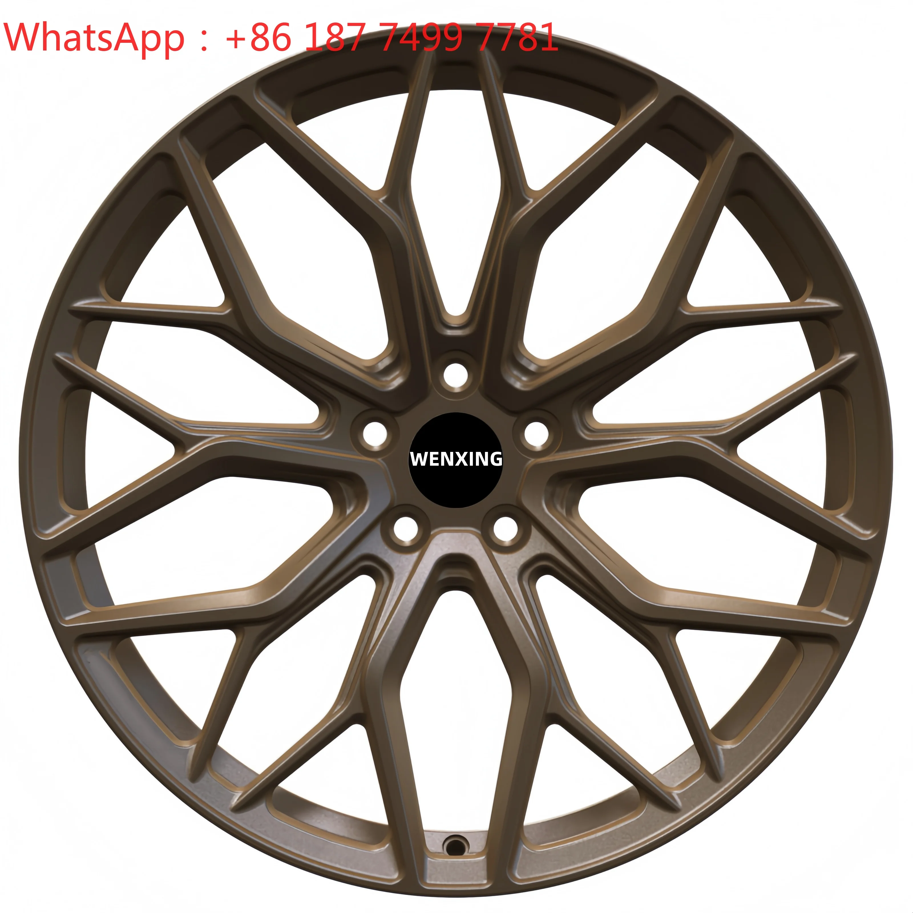 Custom Bronze Five Spoke Forged Aluminum Wheels 30mm ET 100mm PCD 5x112 5x120 18-22 Inch Luxury Passenger Car Rims