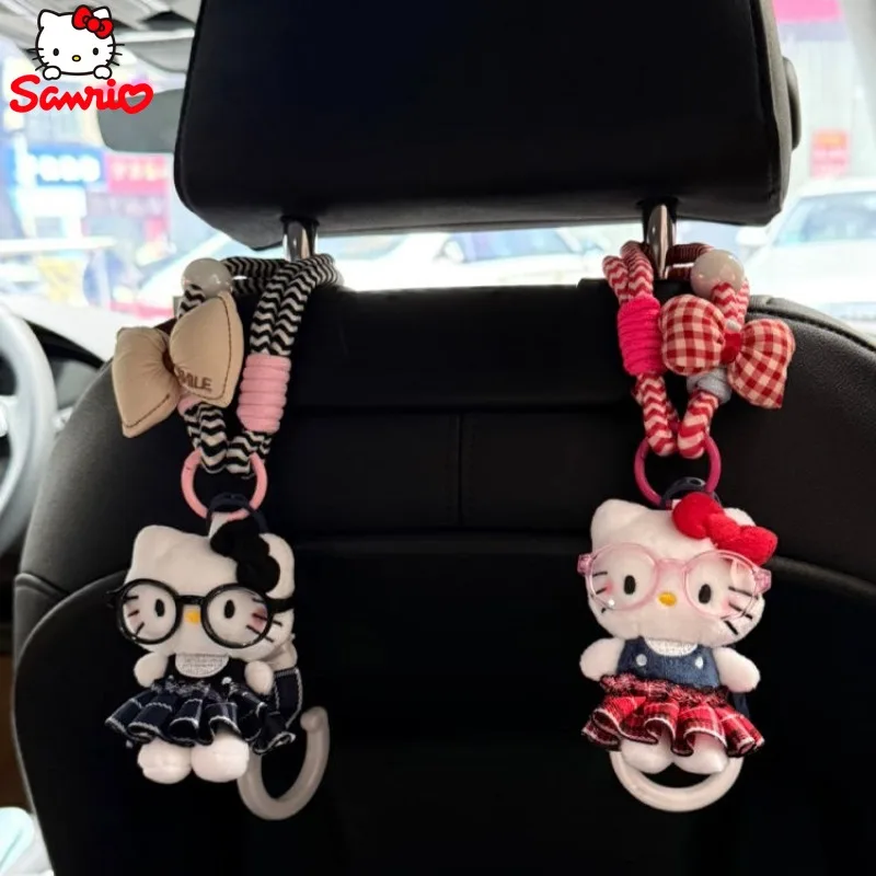 

Sanrio Hello Kitty Car Plush Doll with Fabric Decoration Hook Cute Kidty Cat Auto Accessories for Vehicle Interior
