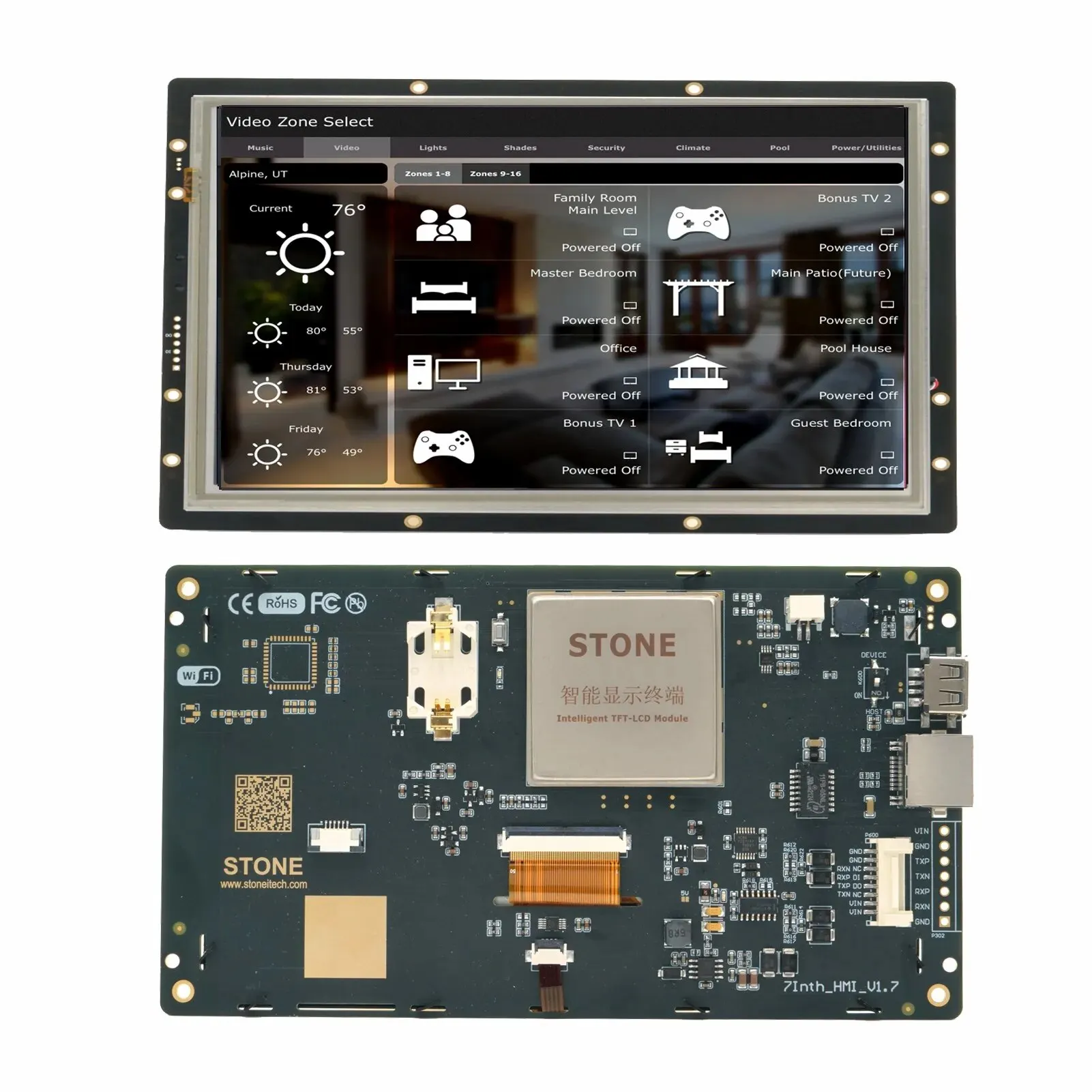 

SCBRHMI - 7'' Full-color HMI Intelligent LCD Resistive Touch Display Module Easy To Operate for Basic Programmers