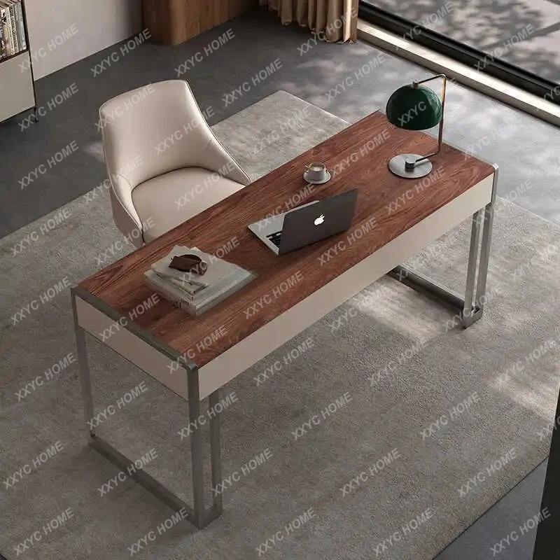 

Современный минималистичный домашний учебный стол, компьютерный стол из шпона ореха