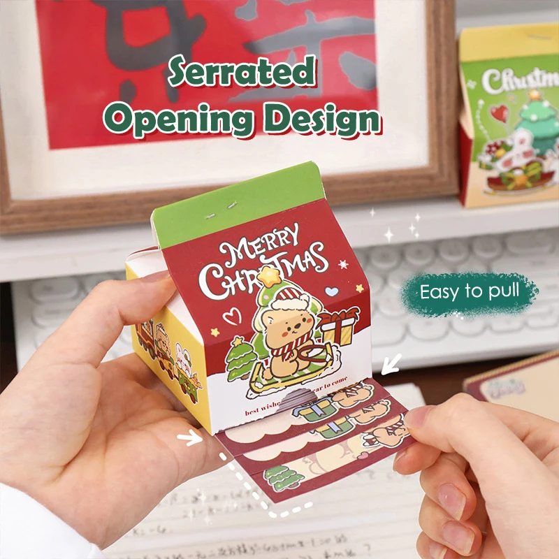200 листов/коробка, квадратный рождественский блокнот, не может наклеиваться, липкая заметка, украшение, оставшаяся сообщение, канцелярские принадлежности, подарок