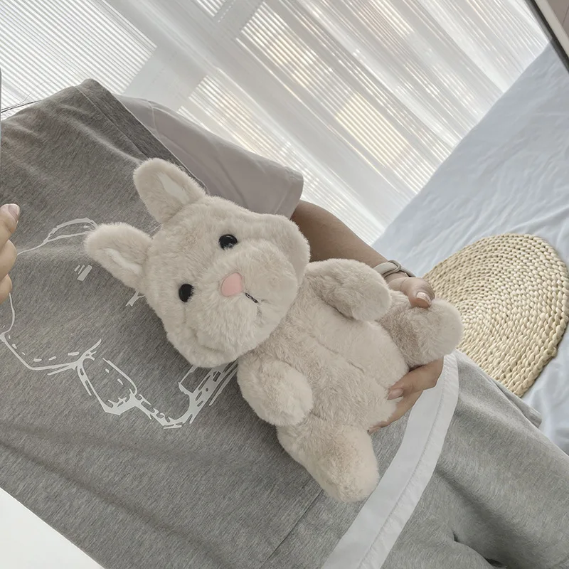 23cm Cute Fluffy Khaki Bunny Plush Toy Stuffed Cartoon Animals  Rabbit Plushies Dolls Baby Home Room Decor