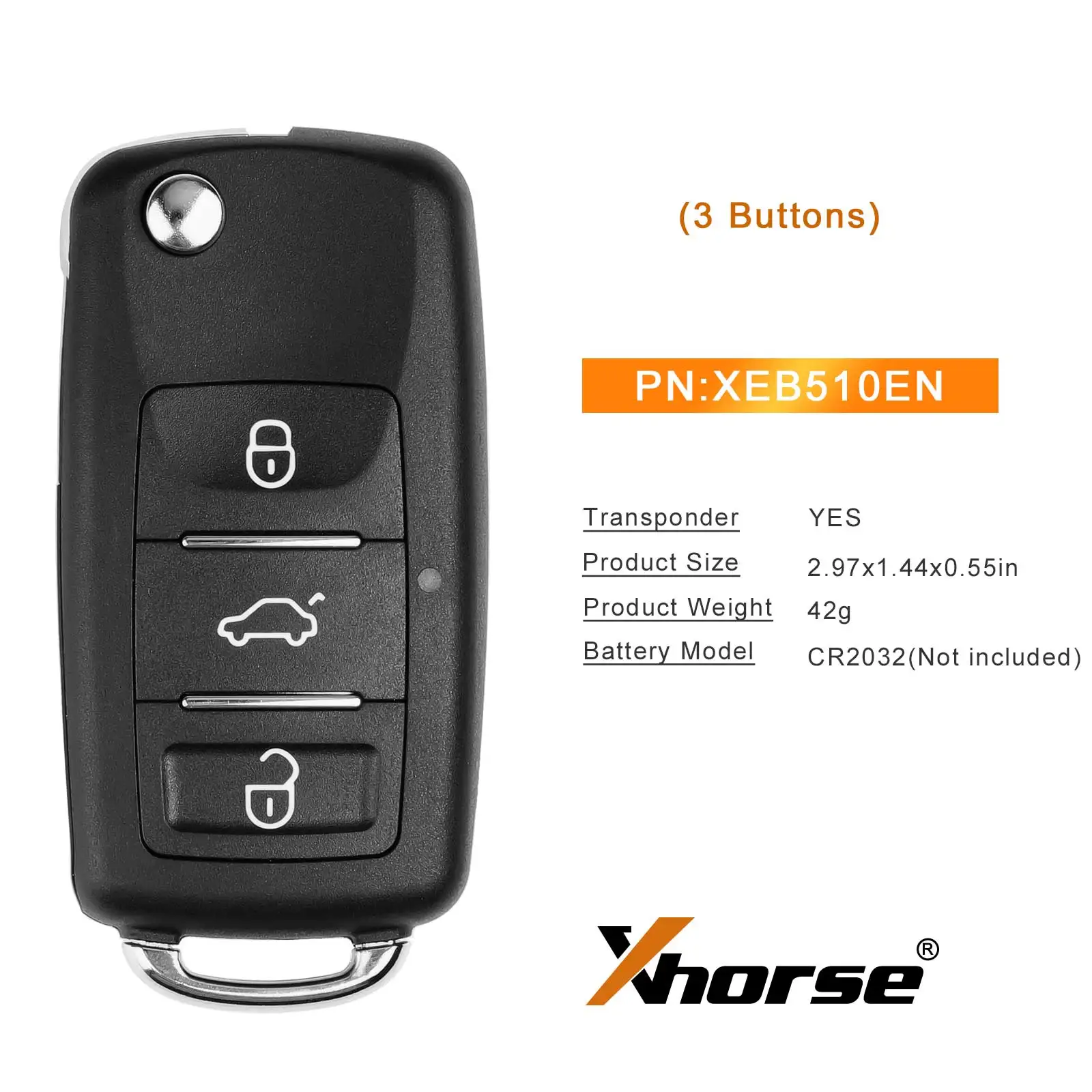 XHORSE XEB510EN B5 Super klucz zdalny 3 przyciski z XT27B Super Chip dla Volkswagen B5 typu VVDI2, narzędzie VVDI Max Pro