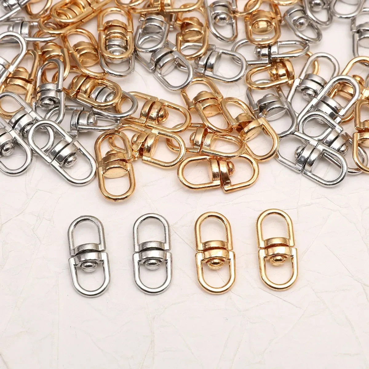 100Pcs Rotatable Figure of 8 Clasp Keychain Accessories Universal Rotation Keychain Accessories Clasp Pendant DIY Accessories