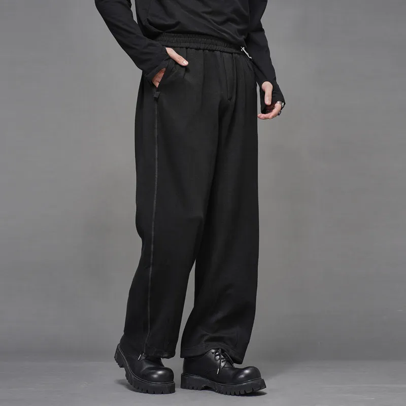 High Quality Autumn and Winter Japanese Retro Simple Loose Micro Machete All-Matching Straight Pants Men's Thickened Casual