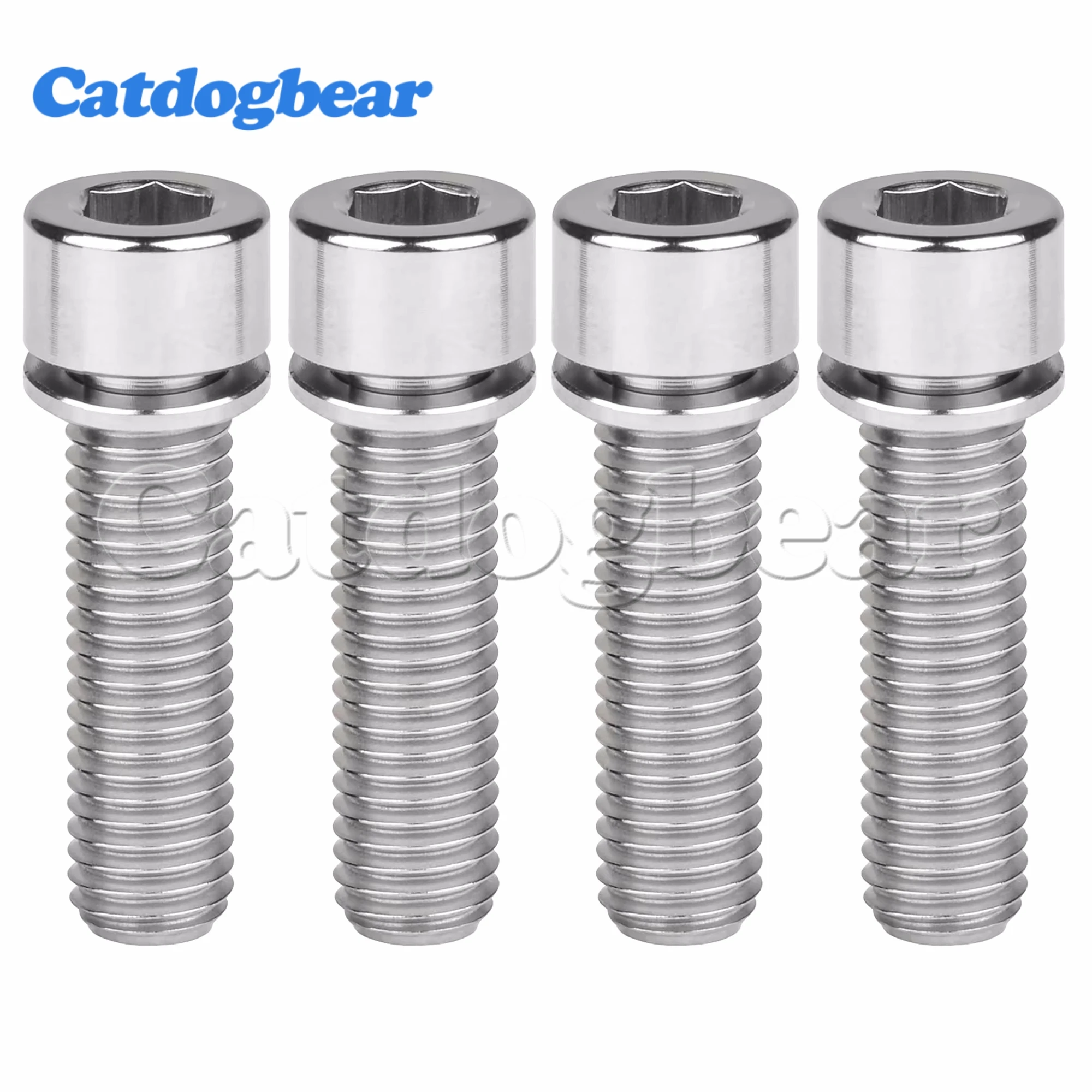 4 Bulloni In Titanio Ti M8x25 Mm Per Attacco Manubrio BMX – Vite Testa Esagonale Brugola Con Rondella