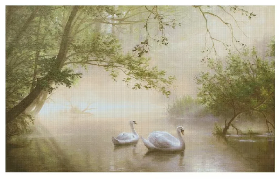 Swan Morning 18CT 16CT 14CT Unprinted Top Quality Cross Stitch Kits Embroidery Art DIY Handmade Needlework Home Decor