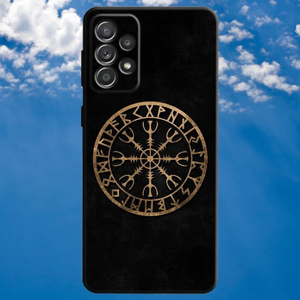 Vegvisir Logo Cool Viking Phone Case For Samsung S21,S22 Ultra,S20,S30 plus,S22 plus,S23,S30 ultra 5G Soft Black Cover