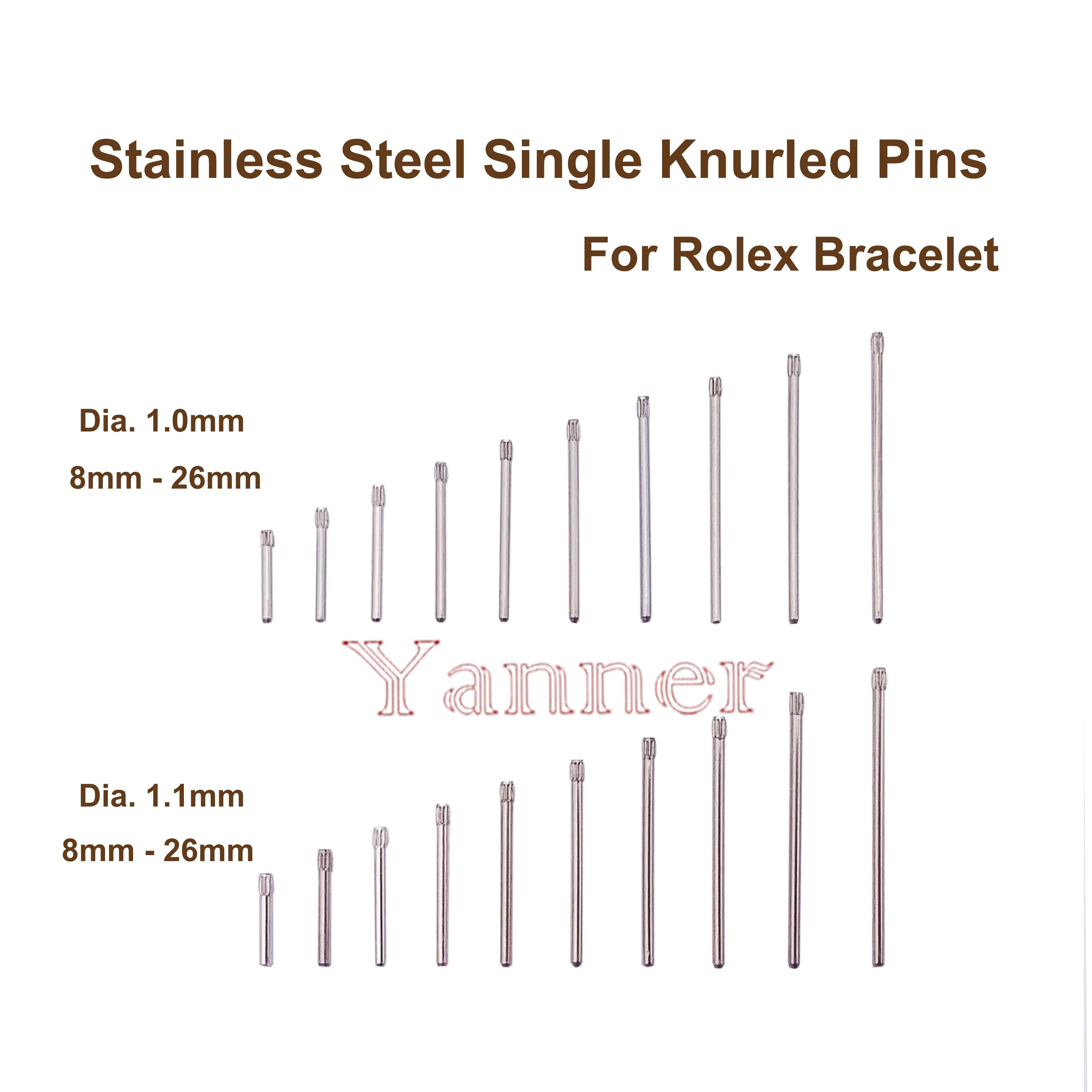 Total of 300pcs Stainless Steel Single Knurled Pins Replacement for Rolex Bracelet Watch Accessories