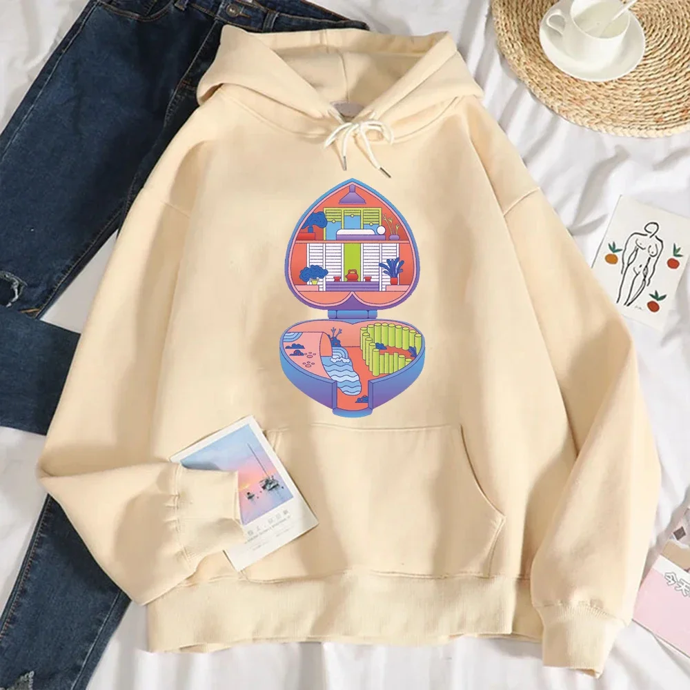 سويت شيرت بقلنسوة مطبوع عليه شخصيات الرسوم المتحركة اللطيفة من Polly Pocket للارتداء اليومي أو النادي الاجتماعي المطبوع #6