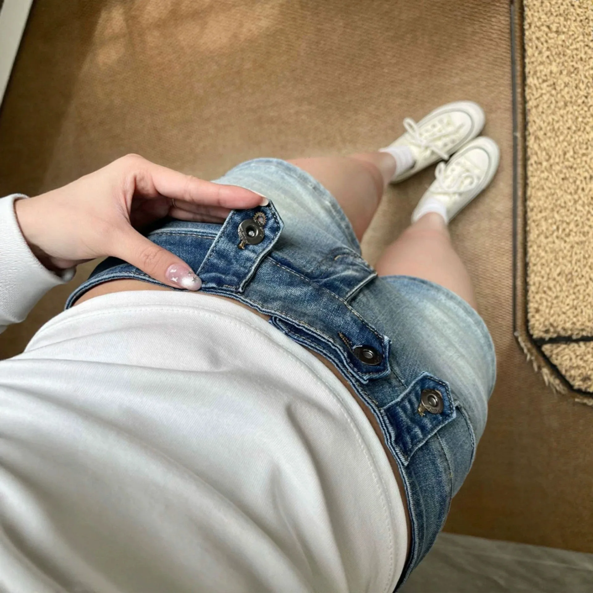 American Spice Girls Do Old Denim Super Shorts Women's Summer Low Waist Retro Slim Hip Y2k Hot Pants view 2