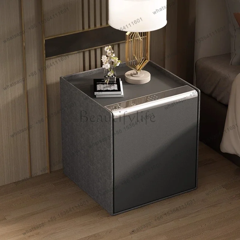 Luxury Bedside Table Security Protection Safe Box Concealed Safe Nightstands multifunctional Storage Cabinet