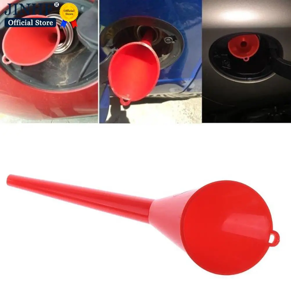 Embudo multifunción de boca larga para motocicleta y coche, embudo de combustible para máquina de motor, aditivo para gasolina, aceite y diésel, rojo/amarillo