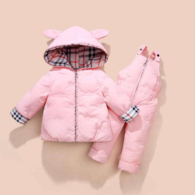 

Baby Aged 1-3 Wear Down Jackets on Both Sides, Infants and Toddlers Winter Overalls Two-piece Multi-specification Hooded Jacket