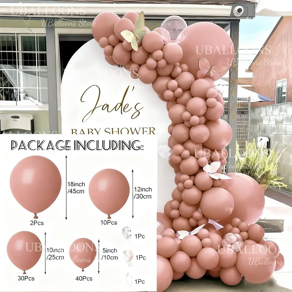 MicroPlush Twilight Pink Ballonbogen 5/10/12/18 Zoll Dusty Boho Haze Pink Ballons Girlande für Geburtstag Babyparty Hochzeit Party Dekor 4