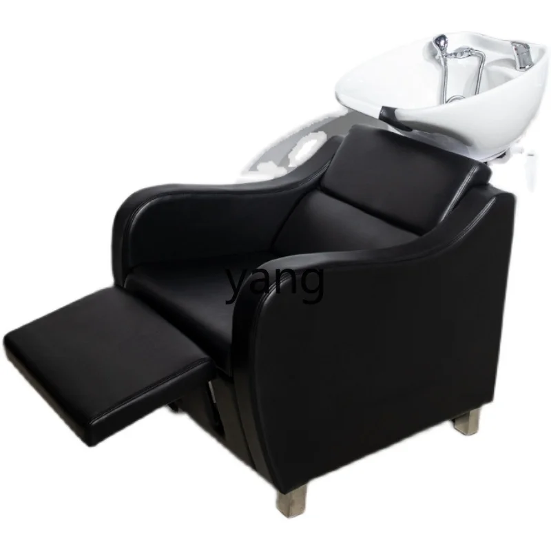 CX Barber Shop Sitting Half Lying Chair with Leg Support Lifting Recliner Salon Hair Salon Flushing Bed