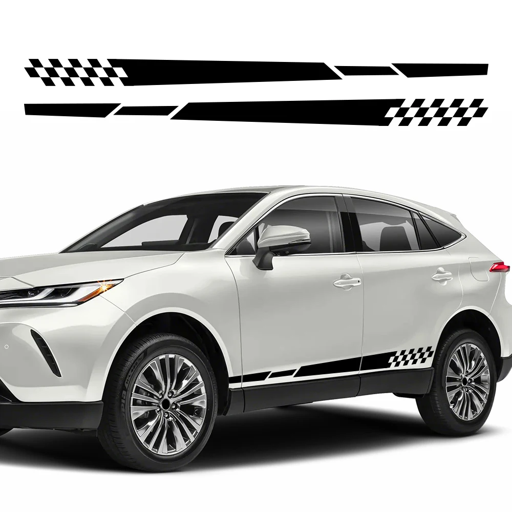 

2PCS Car Racing Sticker Stripe Sticker Car Side Skirt Body Door Decal Car Decoration Accessories For Toyota Venza Land Cruiser