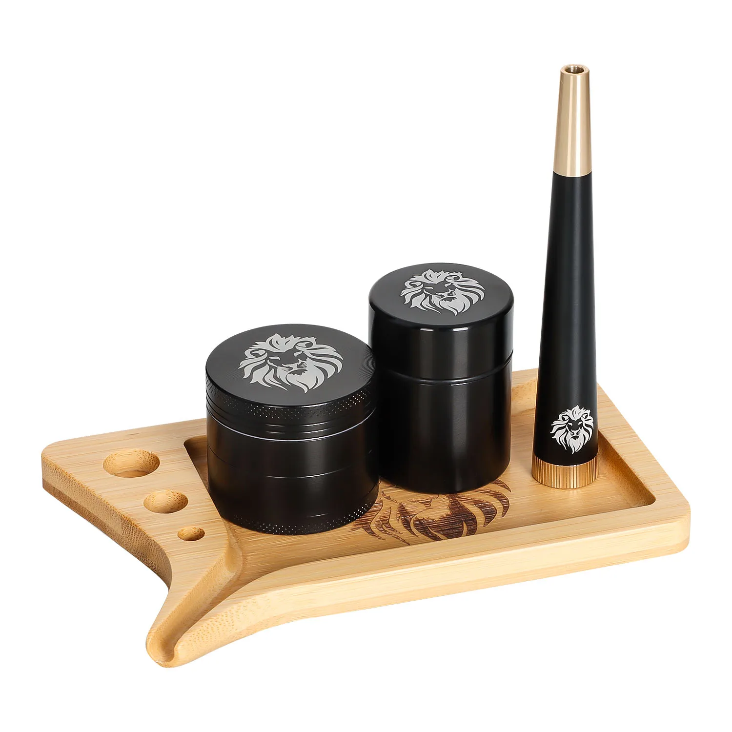 Çinko alaşımlı kırıcı + bambu ahşap servis tepsisi + filtre ağız ipuçları ile çıkarılabilir Metal koni tütün basit Simple Simple Simple Tobacco Tobacco + vakum depolama
