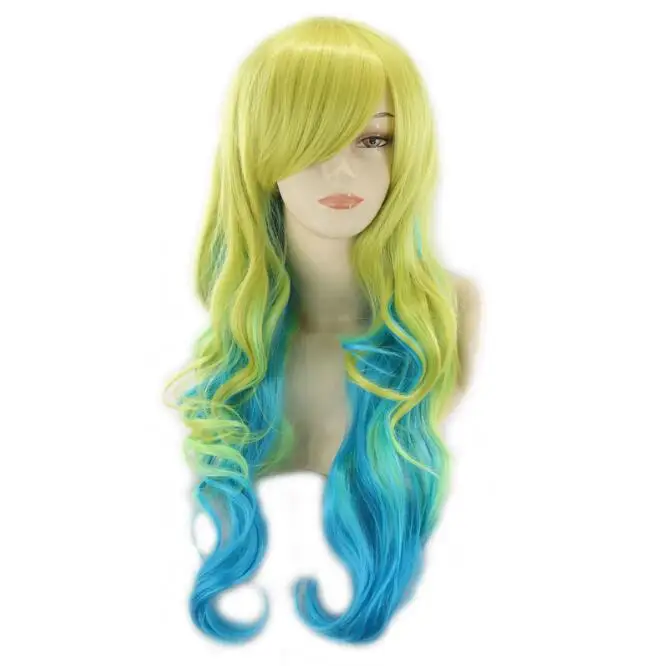 Dragon Maid Quetzalcoatl Lucoa Long Wavy Ombre Heat Resistant Hair Cosplay Costume Wig