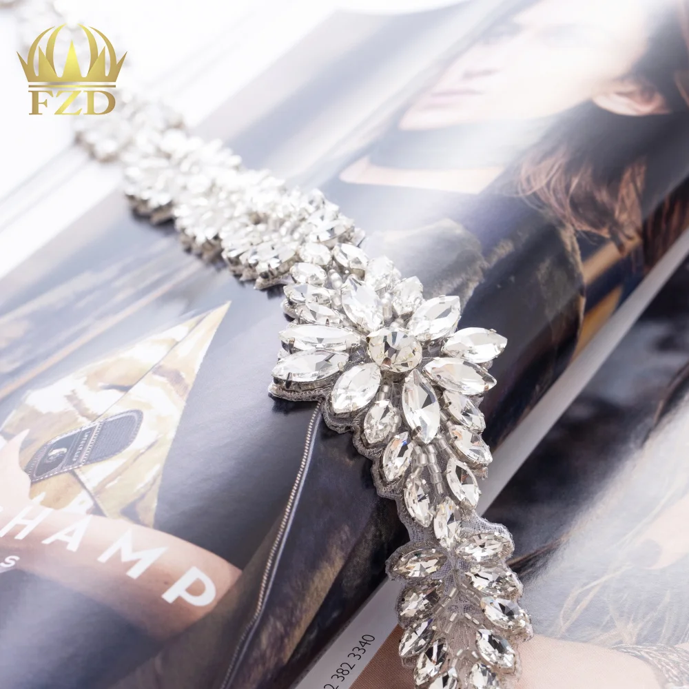 1pcs Rhinestone Bridal Belt Diamond Wedding Dress Belt Crystal Wedding Sash for Wedding Dress Accessories Patches for Clothing