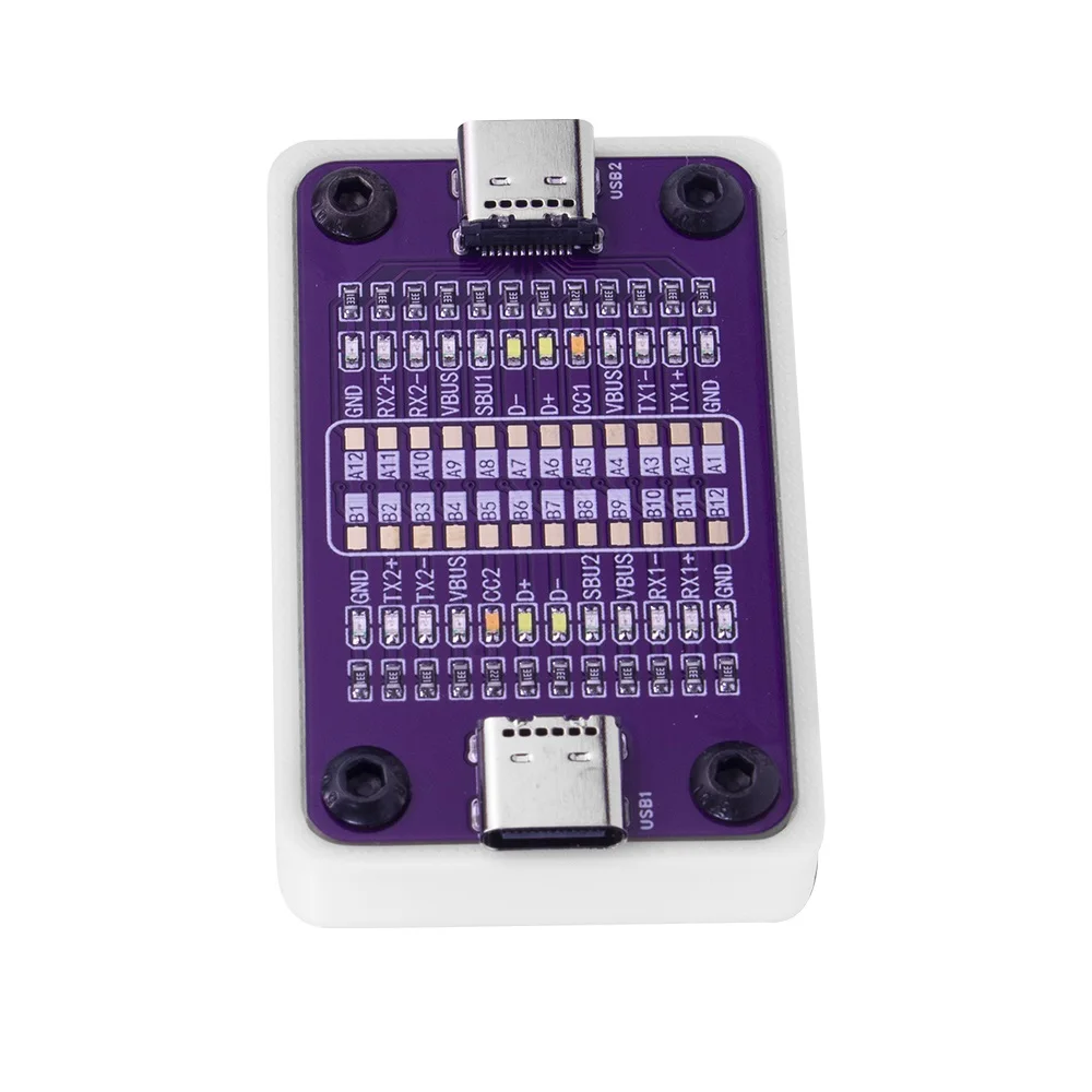 Power-Z CT001 Tester Fast Charging Cable Detection Board Dual USB-C Ports Quickly Locate Fault Position of Abnormal Cable Pins
