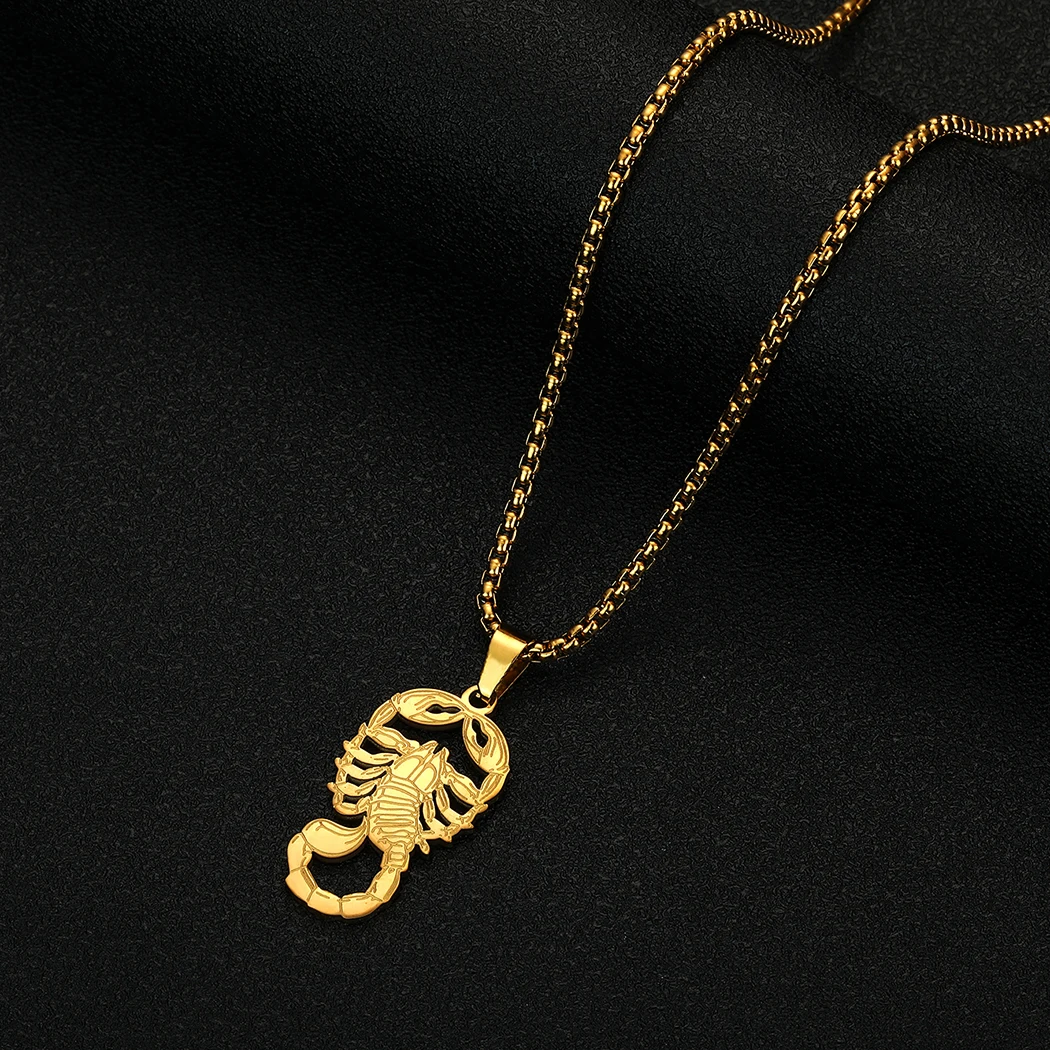 Chandler Stainless Steel Scorpio Pendant Gold Plated Scorpio Necklace Solid Gold Plated Scorpio Charm Jewelry