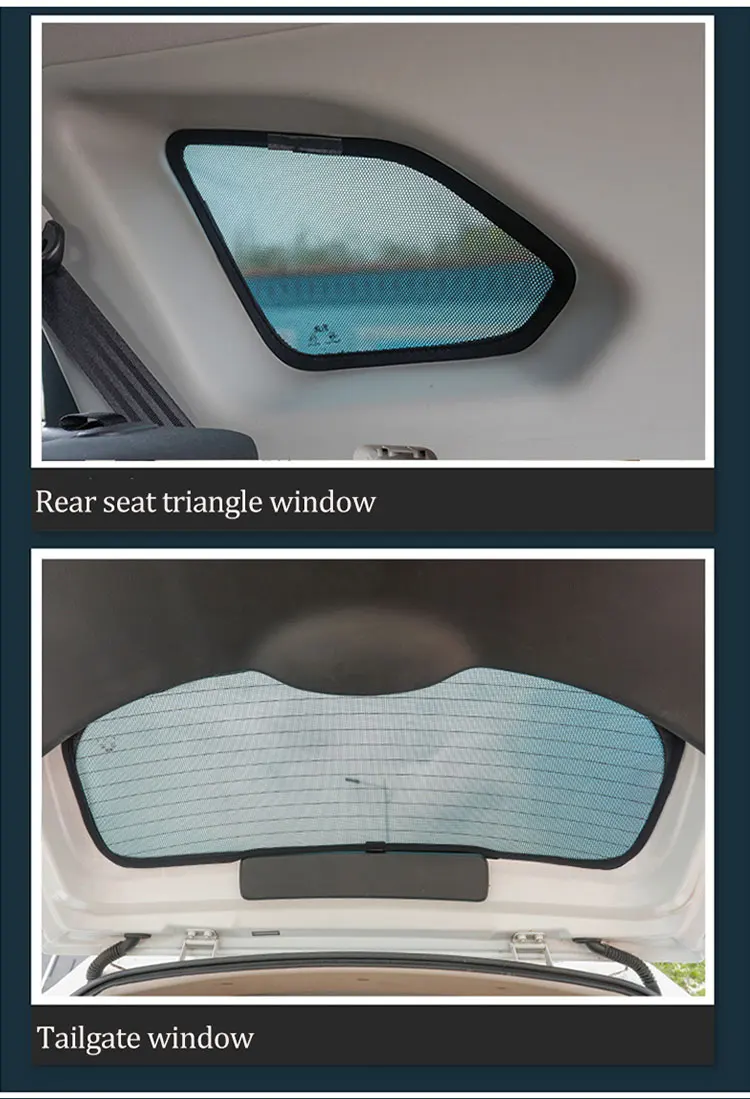 Maßgefertigter Sonnenschutz für Mercedes Benz GLB EQB 2020-2024, Frontscheibenrahmen-Vorhang, Sonnenschutz für die hinteren Seitenfenster. – Detail 9