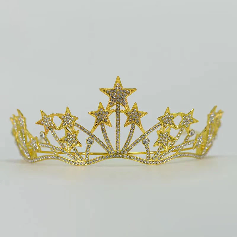 Bride crown tiara Birthday Korean princess super fairy Coming-of-age accessories headband Female crown Internet celebrity