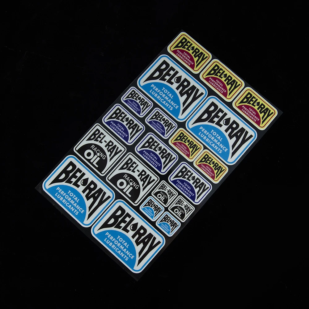 Bel Ray Lubricants Sponsor Motorcycle Stickers Set Laminated Bike Helmet Decals