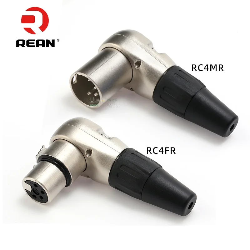 1Pcs REAN neutrik RC4MR/RC4FR Four-core Angled Female Plug Fever Audio Earphone XLR Welding Connection Accessories HIFI