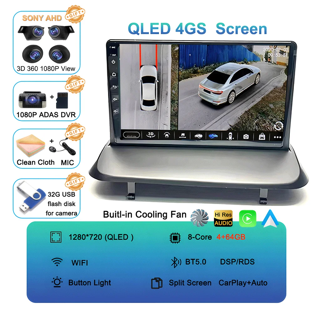 Android 16 Draadloze Carplay Auto Autoradio voor Peugeot 5008 3008 2009-2015 Audio GPS Navigatie Multimedia Videospeler Stereo