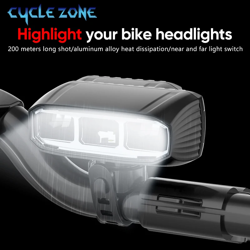 Bicycle Lights High/Low Beam Headlights Rechargeable MTB Bike Front Light General/Hanging Double Mounting Cycling Flashlight