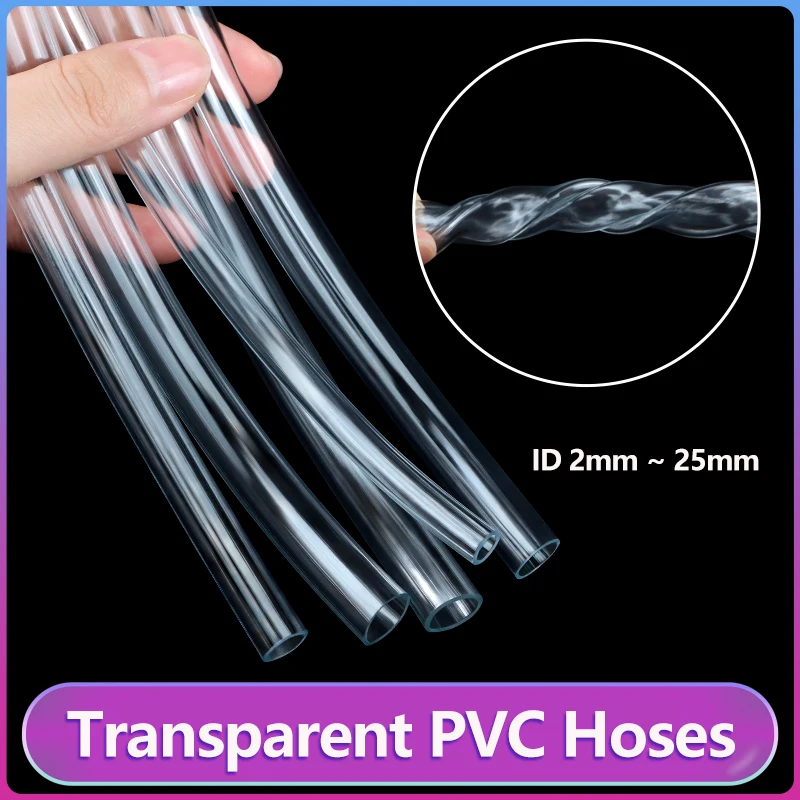 

1~10m Transparent Hose ID 2/3/4/5/6/8/10/12/14/16/18/20/25mm PVC Plastic Hoses Water Pump Tube Aquarium Tubing Irrigation Pipe