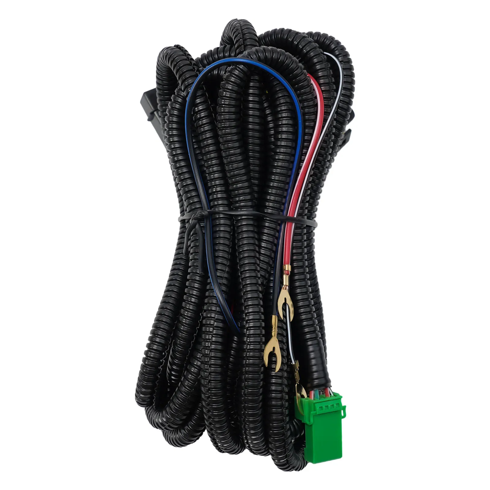 สายไฟคุณภาพสูงใหม่เอี่ยม พร้อมสวิตช์ปุ่ม 4 ขา รีเลย์เชื่อมต่อไฟขับขี่ อุปกรณ์เสริมที่ทนทาน