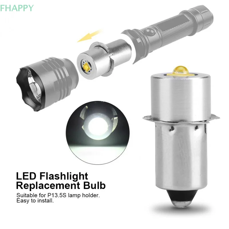 P13.5S 3W DC3V-12V DC6V-24V LED อัพเกรดหลอดไฟไฟฉายอะไหล่หลอดไฟฉุกเฉินทำงานเซลล์ซีดี